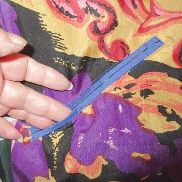 Vtg Oleg Cassini Silk Bomber Jacket Size S Psychedelic Disco Art To Wear 80s - Picture 5 of 13